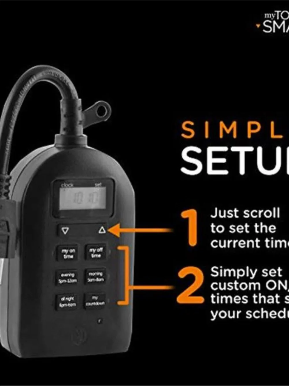 Indoor/Outdoor Weather Resistant Digital Plug-in Timer, Custom Presets